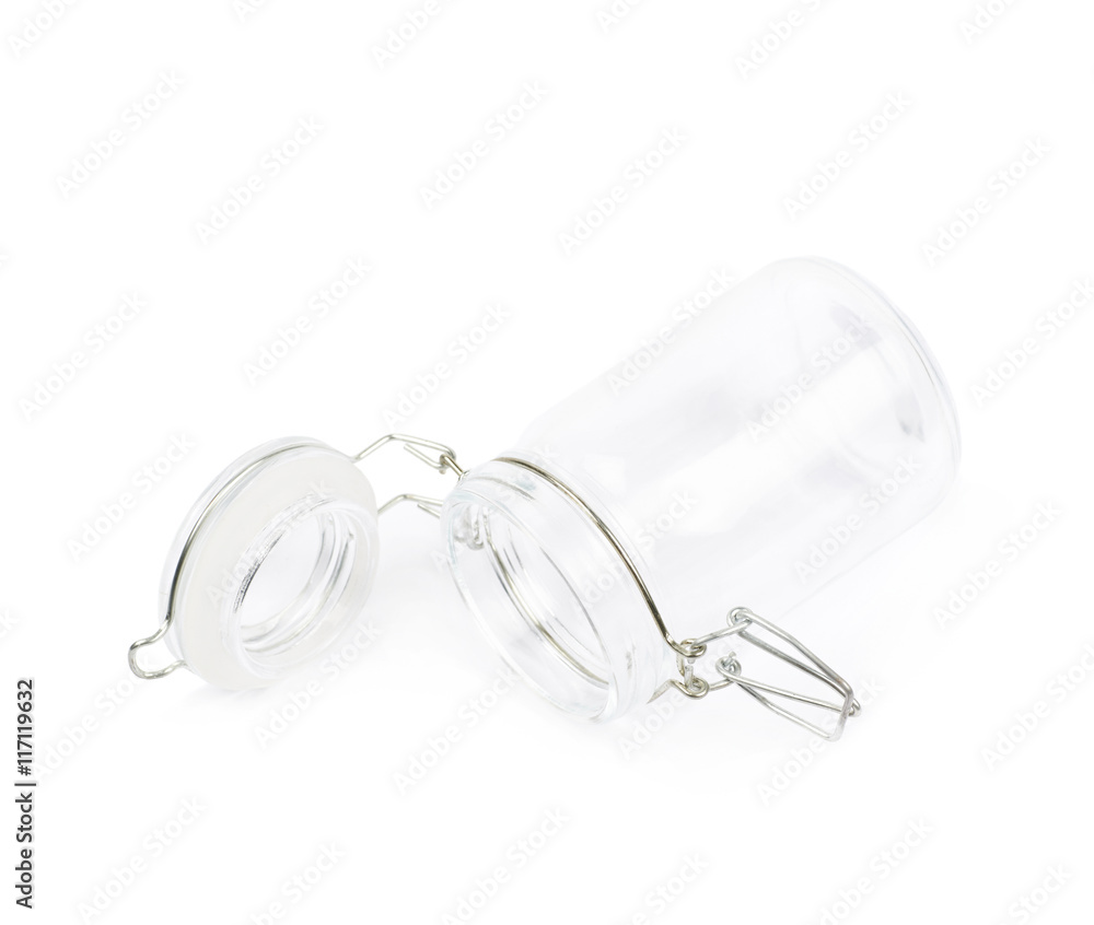 Glass jar with a lid isolated Glass jar with a lid isolated