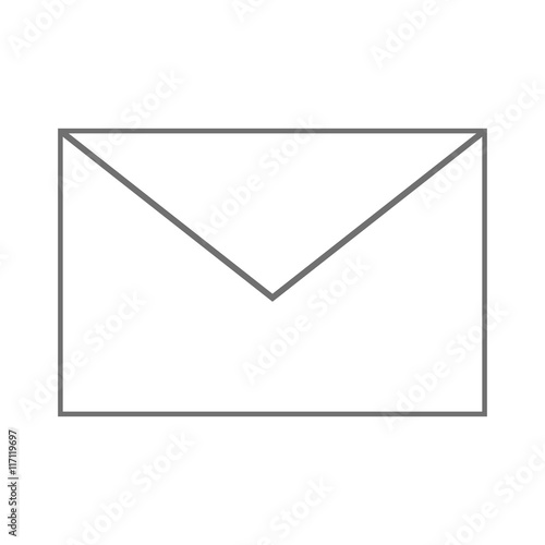 flat design simple envelope icon vector illustration
