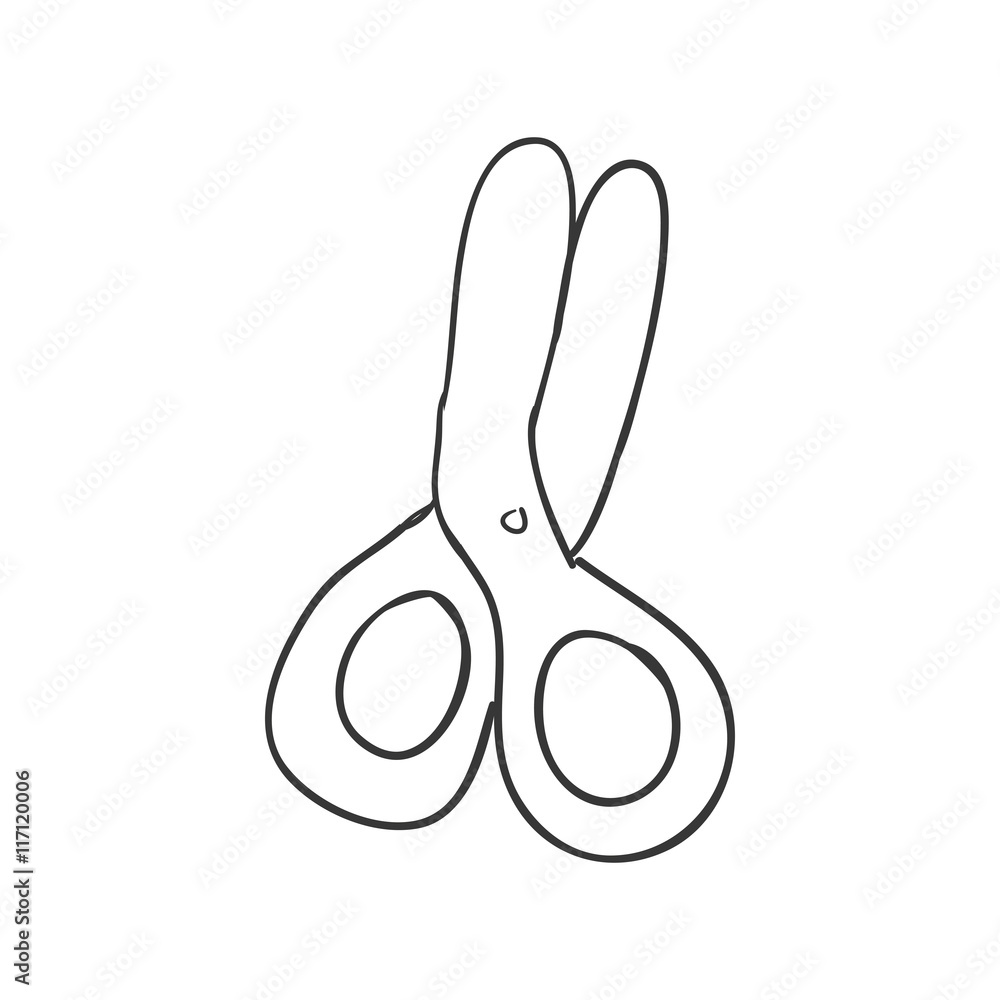 Sketch concept represented by scissors icon. Isolated and flat illustration Sketch concept represented by scissors icon. Isolated and flat illustration