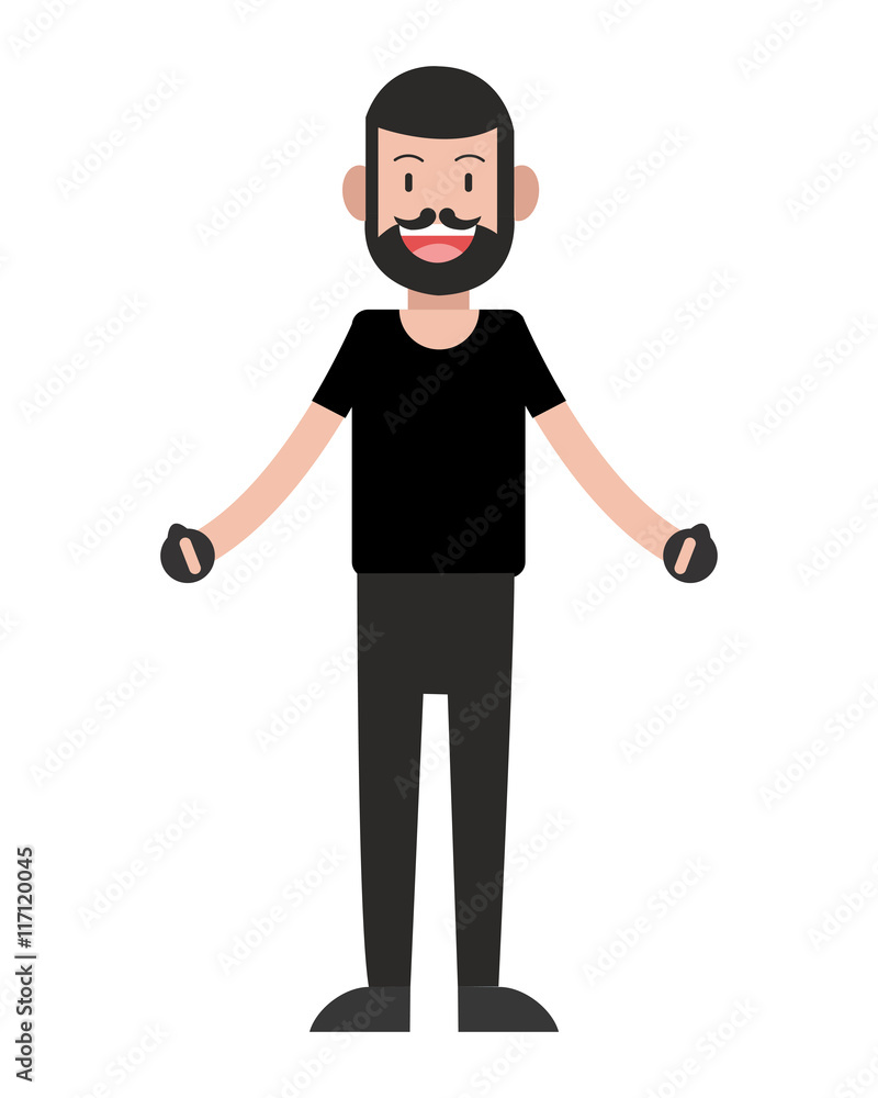 flat design man standing icon vector illustration