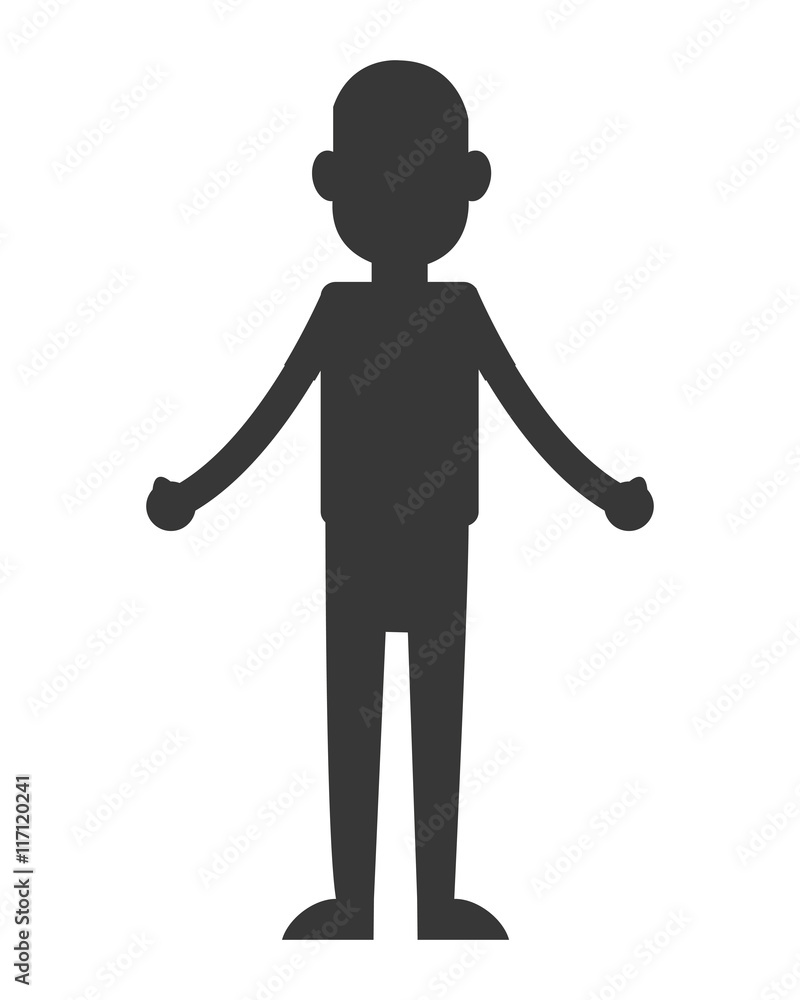 flat design man standing silhouette icon vector illustration flat design man standing silhouette icon vector illustration