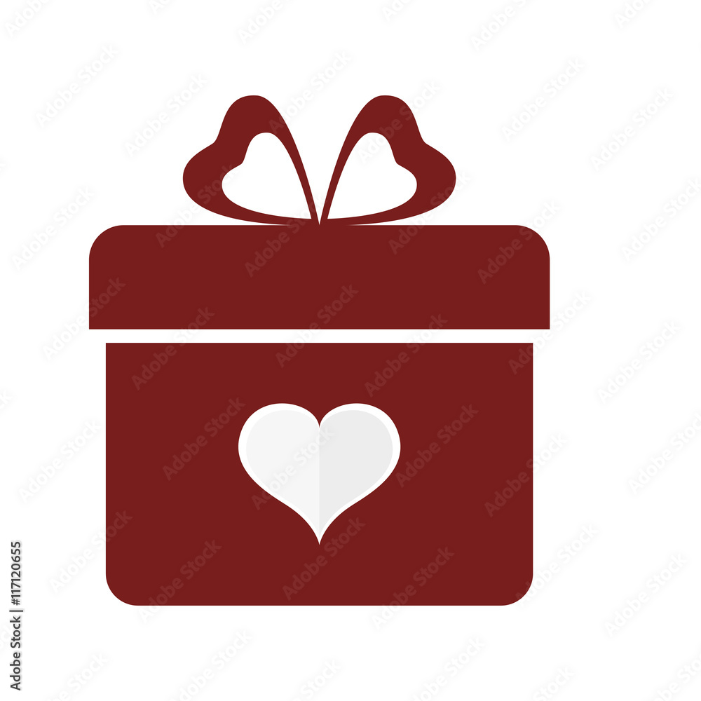 Love concept represented by gift and heart shape icon. Isolated and flat illustration Love concept represented by gift and heart shape icon. Isolated and flat illustration