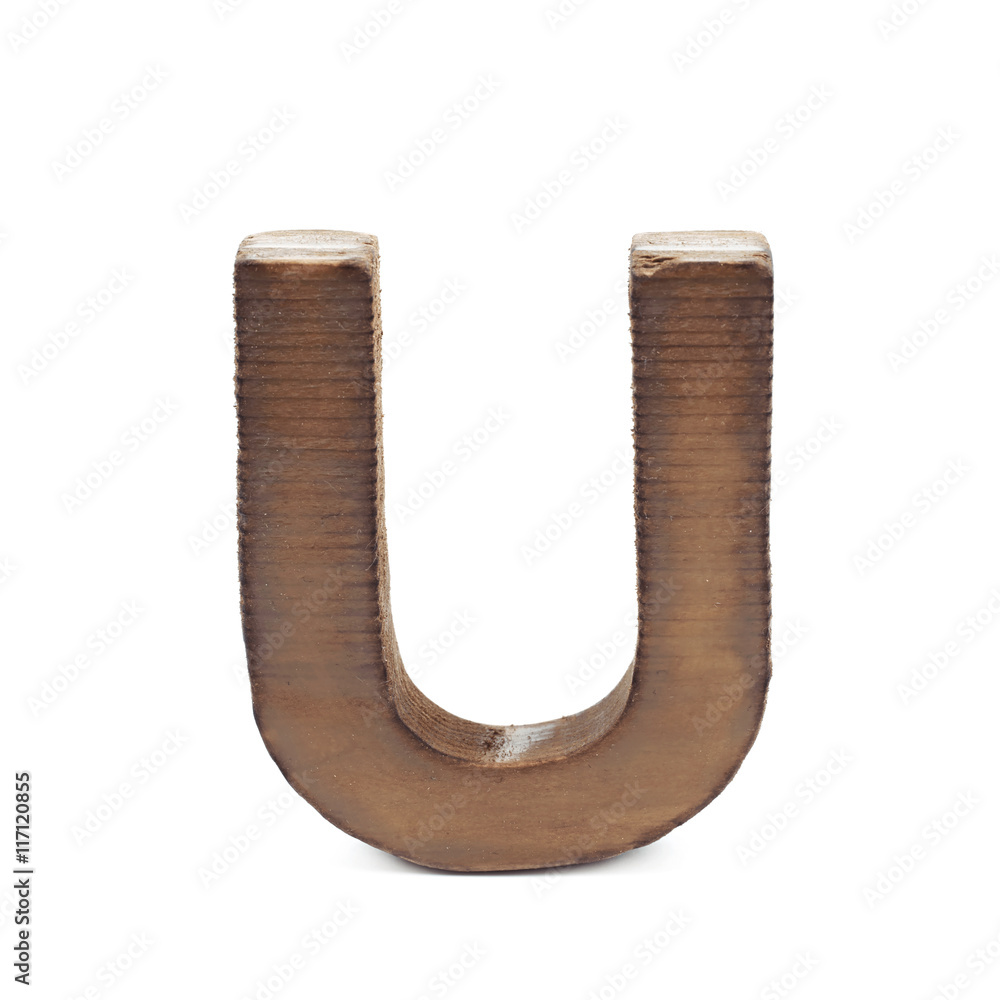 Single sawn wooden letter isolated Single sawn wooden letter isolated