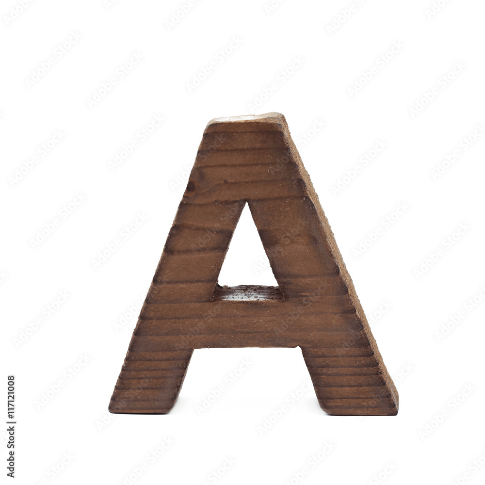 Single sawn wooden letter isolated Single sawn wooden letter isolated