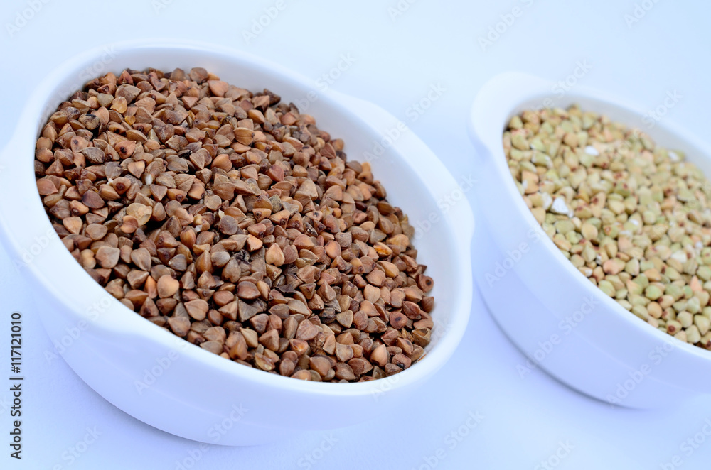 Ceramic bowls with buckwheat Ceramic bowls with buckwheat