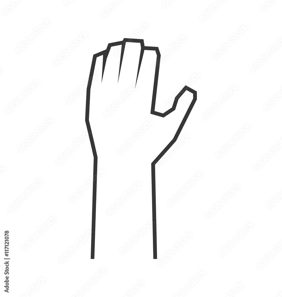 Human hand concept represented by gesture with fingers icon. Isolated and flat illustration Human hand concept represented by gesture with fingers icon. Isolated and flat illustration