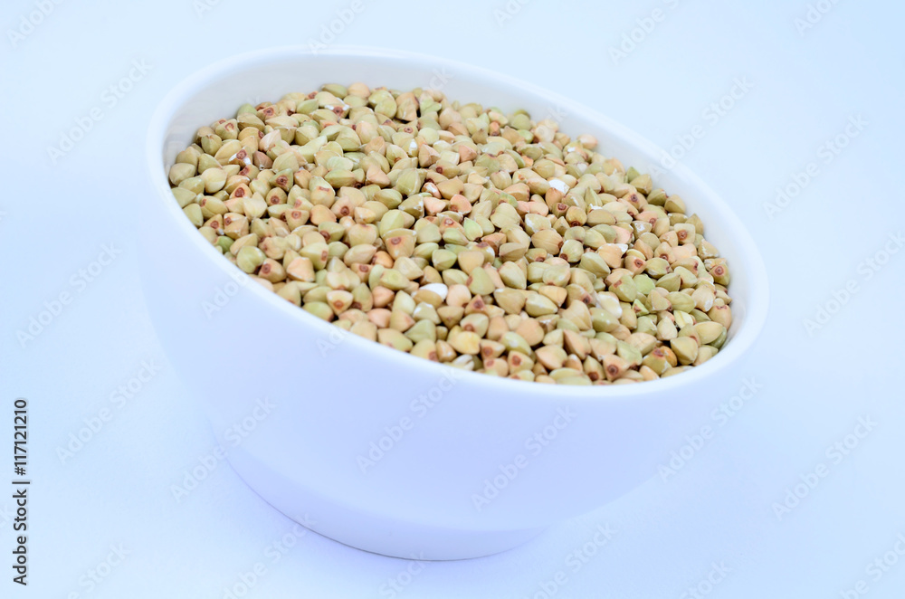 Bowl with green buckwheat