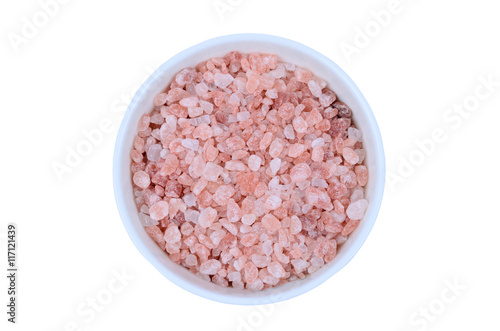Ceramic bowl with pink salt