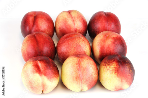 fresh white peach isolated on white background