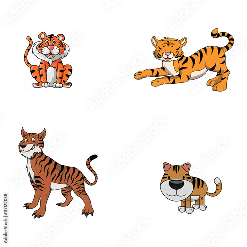 tiger animal illustration design collection
