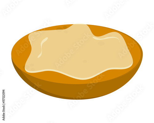 flat design bread slice with spread icon vector illustration