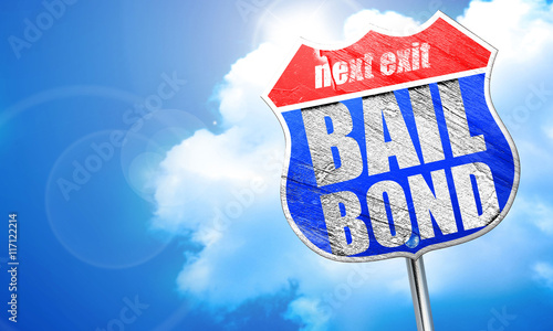 bailbond, 3D rendering, blue street sign