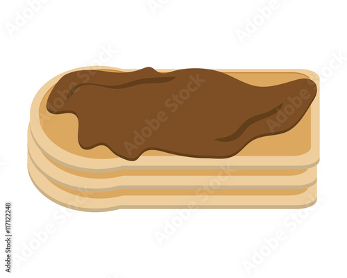 flat design bread slice with spread icon vector illustration