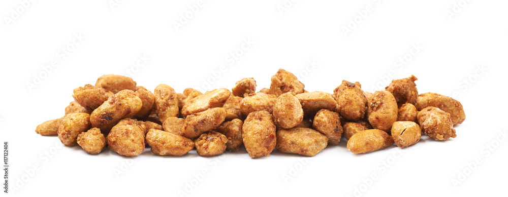 Pile of sugar coated peanuts isolated Pile of sugar coated peanuts isolated