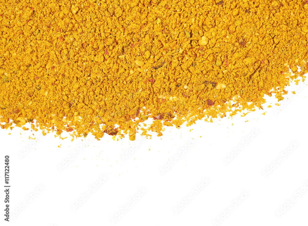 Surface coated with powdered curry Surface coated with powdered curry
