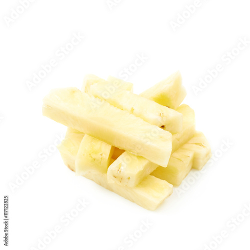 Pile of pineapple bits isolated