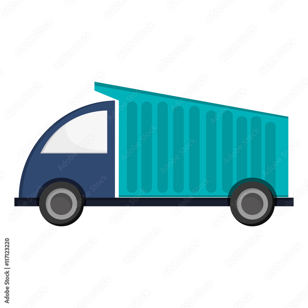 flat design cargo truck icon vector illustration flat design cargo truck icon vector illustration