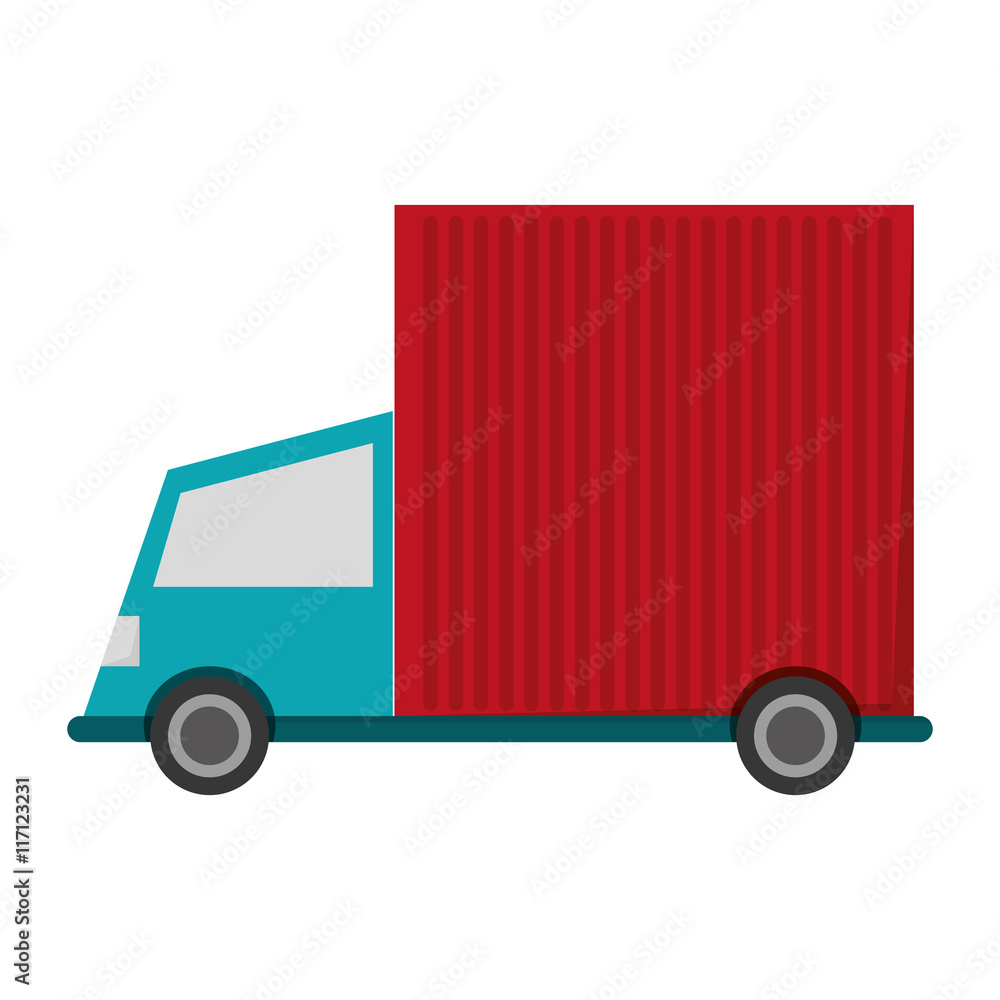 flat design cargo truck icon vector illustration flat design cargo truck icon vector illustration