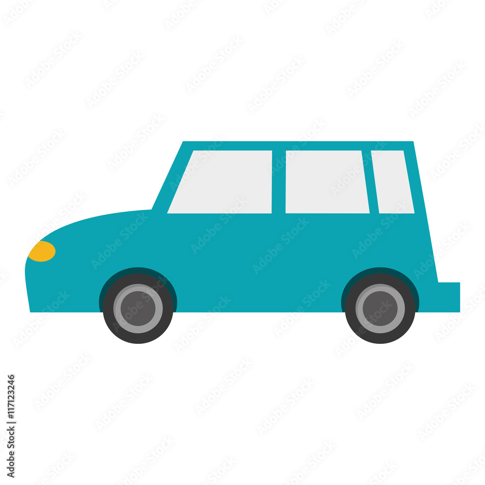 flat design simple car icon vector illustration