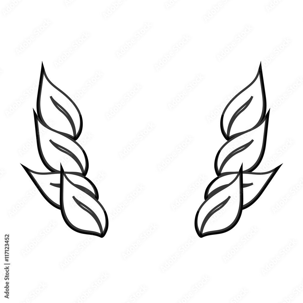 flat design leaves foliage icon vector illustration flat design leaves foliage icon vector illustration