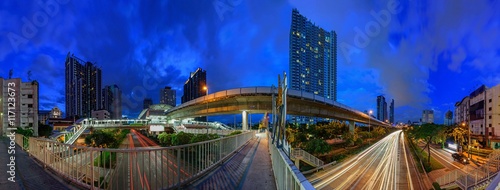 Photography panorama at walking street in the city
