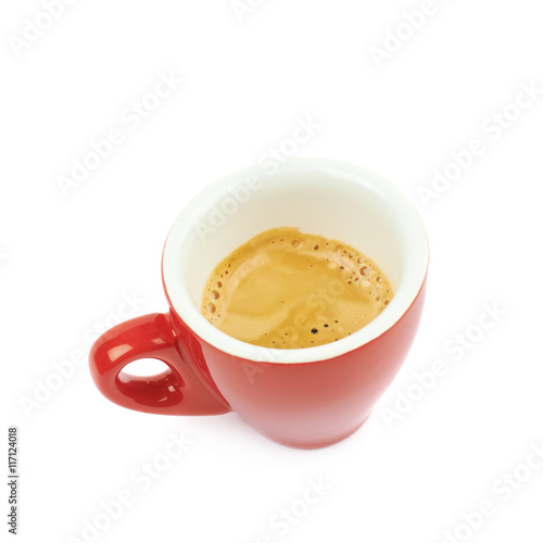 Tiny cup of espresso isolated