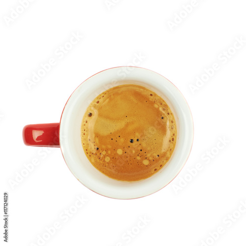 Tiny cup of espresso isolated