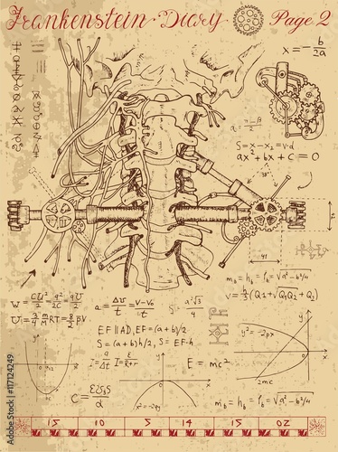 Frankenstein Diary with human anatomy throat and mechanisms