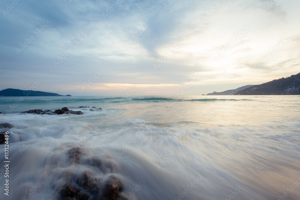 Obraz premium Sunset at the Patong beach , Phuket island