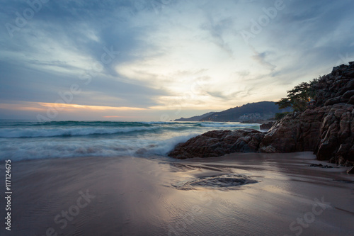 Sunset at the Patong beach , Phuket island