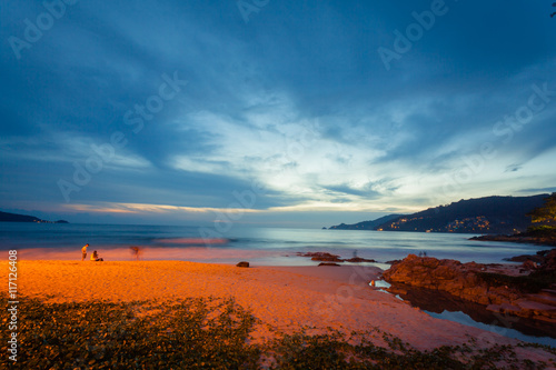Sunset at the Patong beach , Phuket island