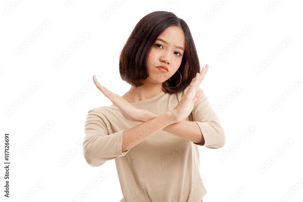 Beautiful young Asian woman say no Beautiful young Asian woman say no