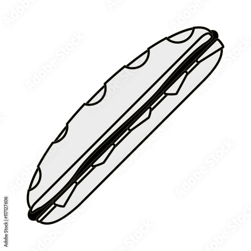 flat design sub sandwich icon vector illustration