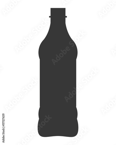 flat design soda bottle icon vector illustration