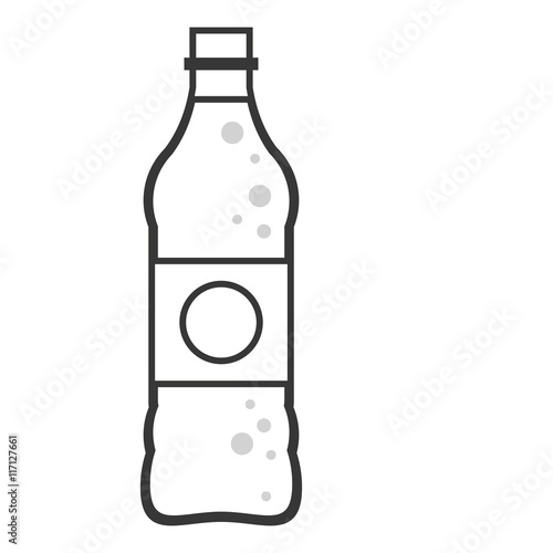 flat design soda bottle icon vector illustration