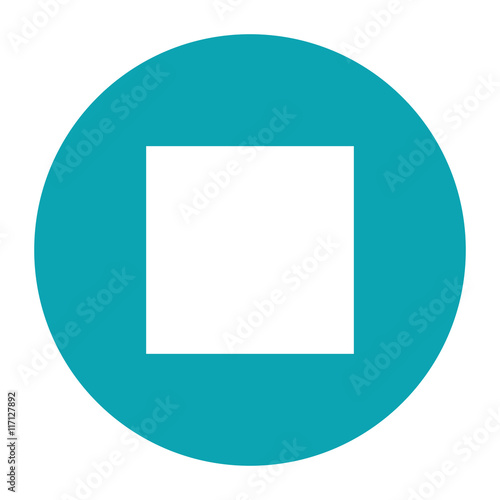 flat design stop music icon vector illustration
