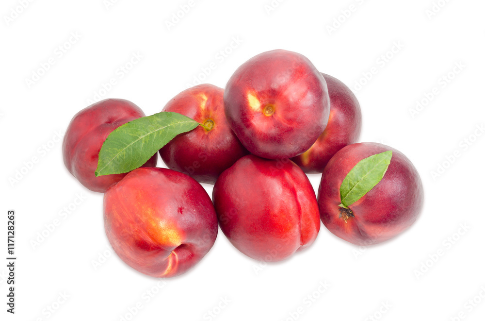 Fototapeta premium Several nectarines on a light background