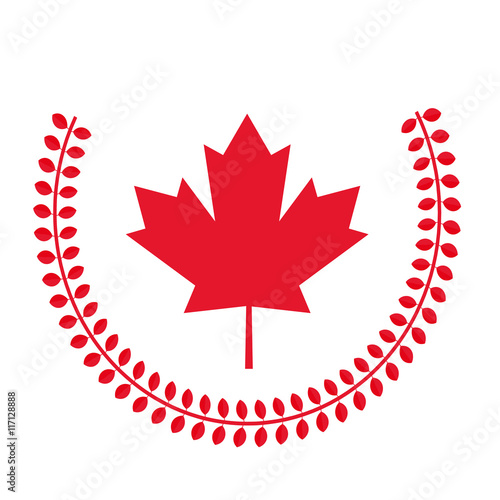 flat design canadian badge icon vector illustration