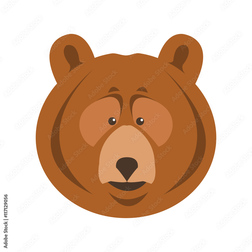 flat design grizzly bear icon vector illustration flat design grizzly bear icon vector illustration