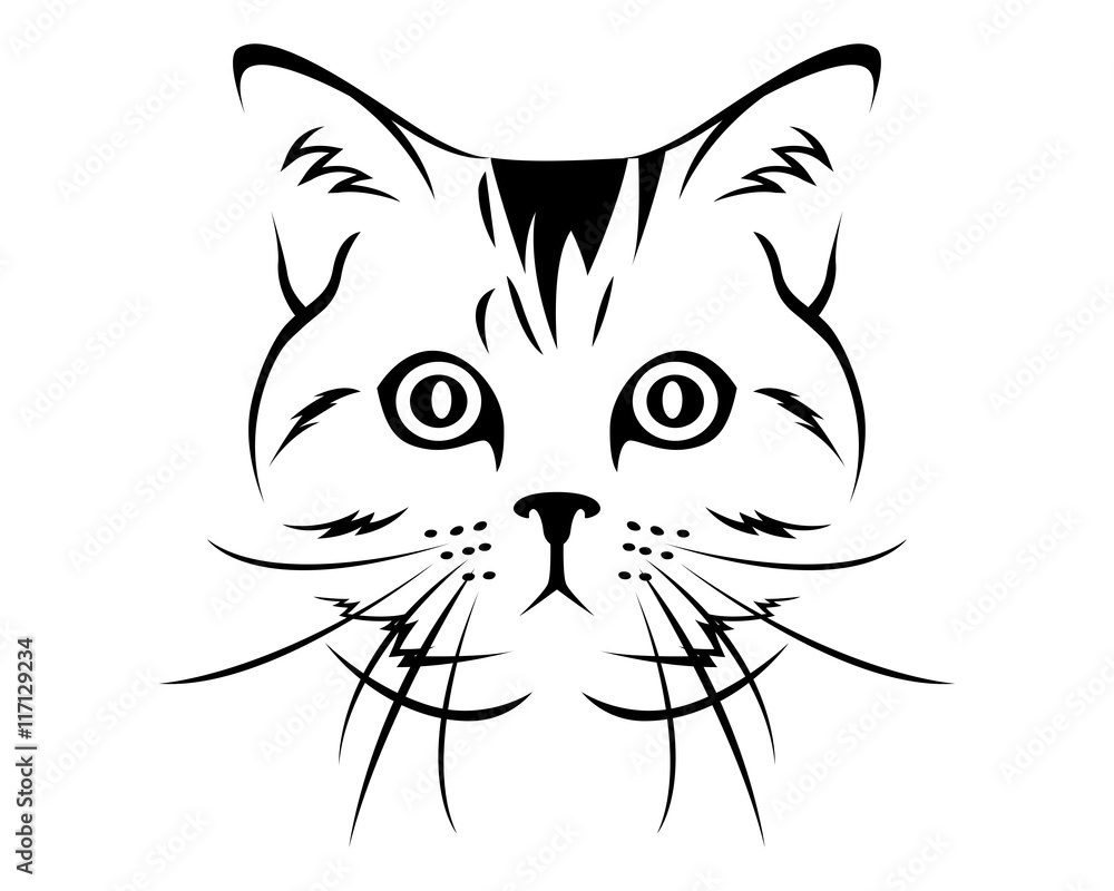 Cat Breed Line Art Logo - American Short Hair Cat Breed Line Art Logo - American Short Hair