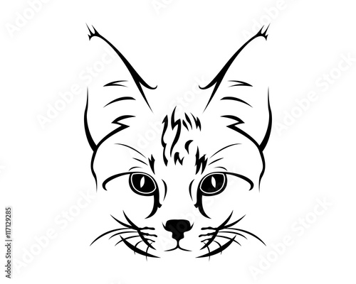 Cat Breed Line Art Logo - Savannah