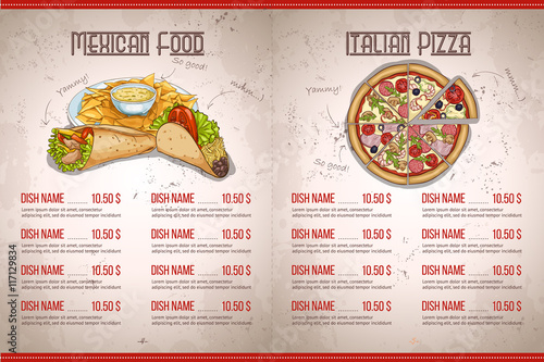 Color horisontal menu design