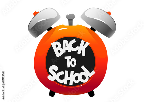 red beautiful isolated alarm clock back to school