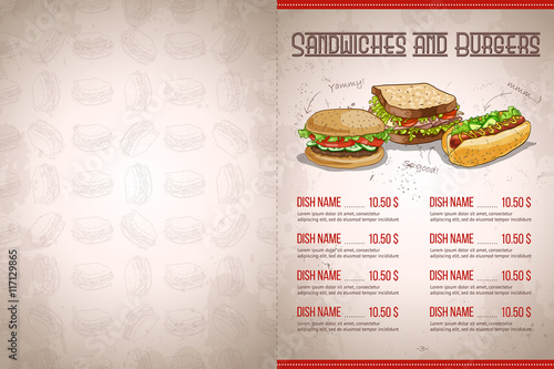 Color horisontal menu design