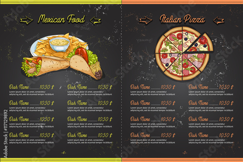 Color horisontal menu design