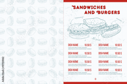 Scetch horisontal menu design