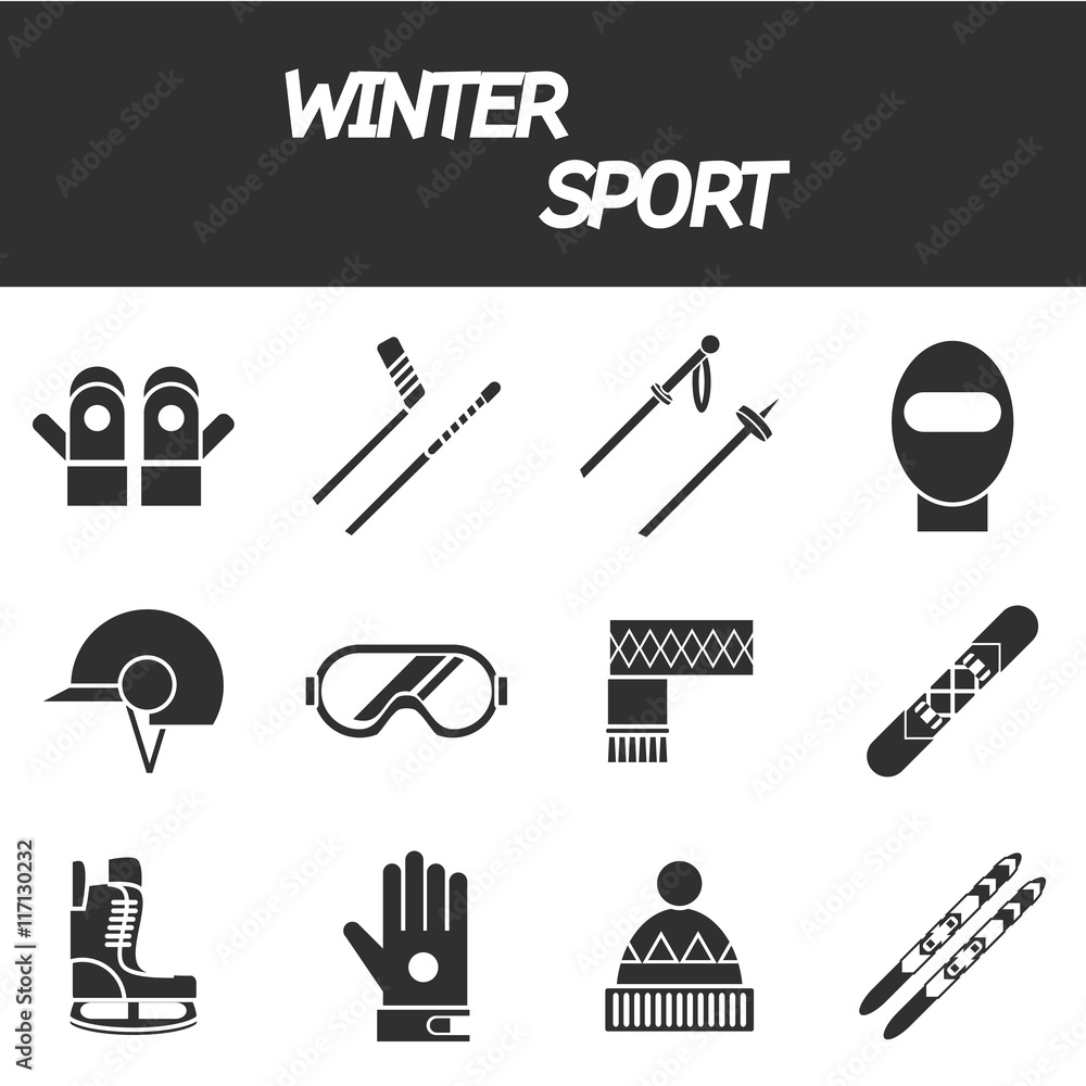 Obraz premium Winter sport icon set