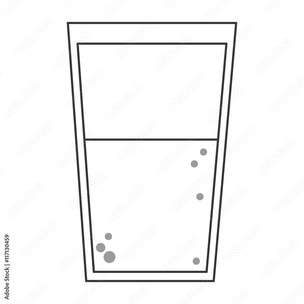 flat design glass with water and tablet icon vector illustration flat design glass with water and tablet icon vector illustration