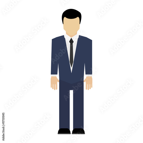 flat design businessman standing icon vector illustration