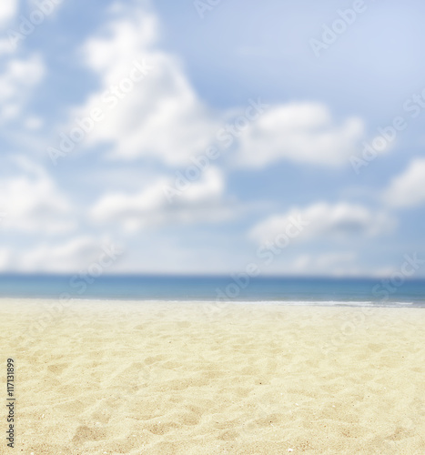 Beach sand sea and sky summer background